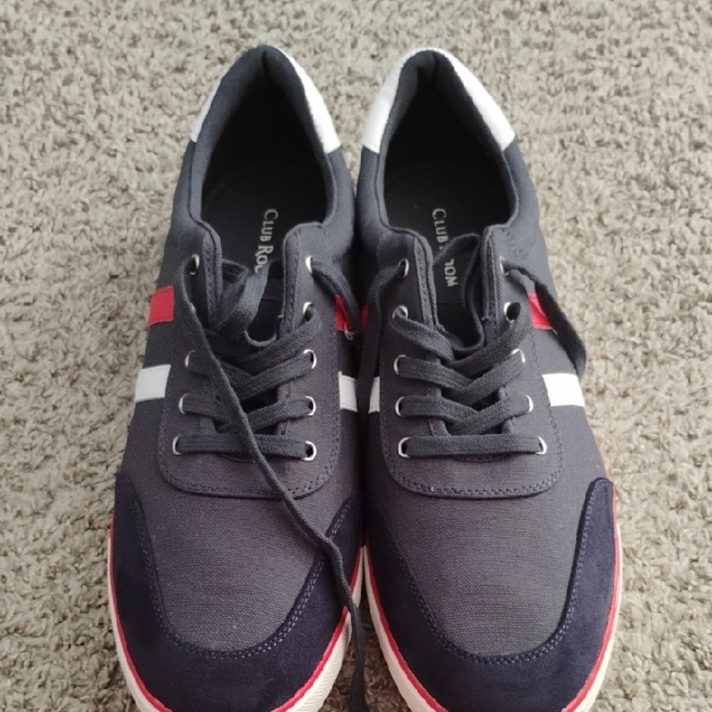 Club Room Blue, Red and White Sneakers with Mesh Upper